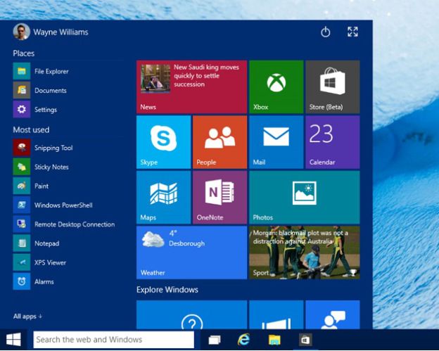 the windows 8 start screen is shown