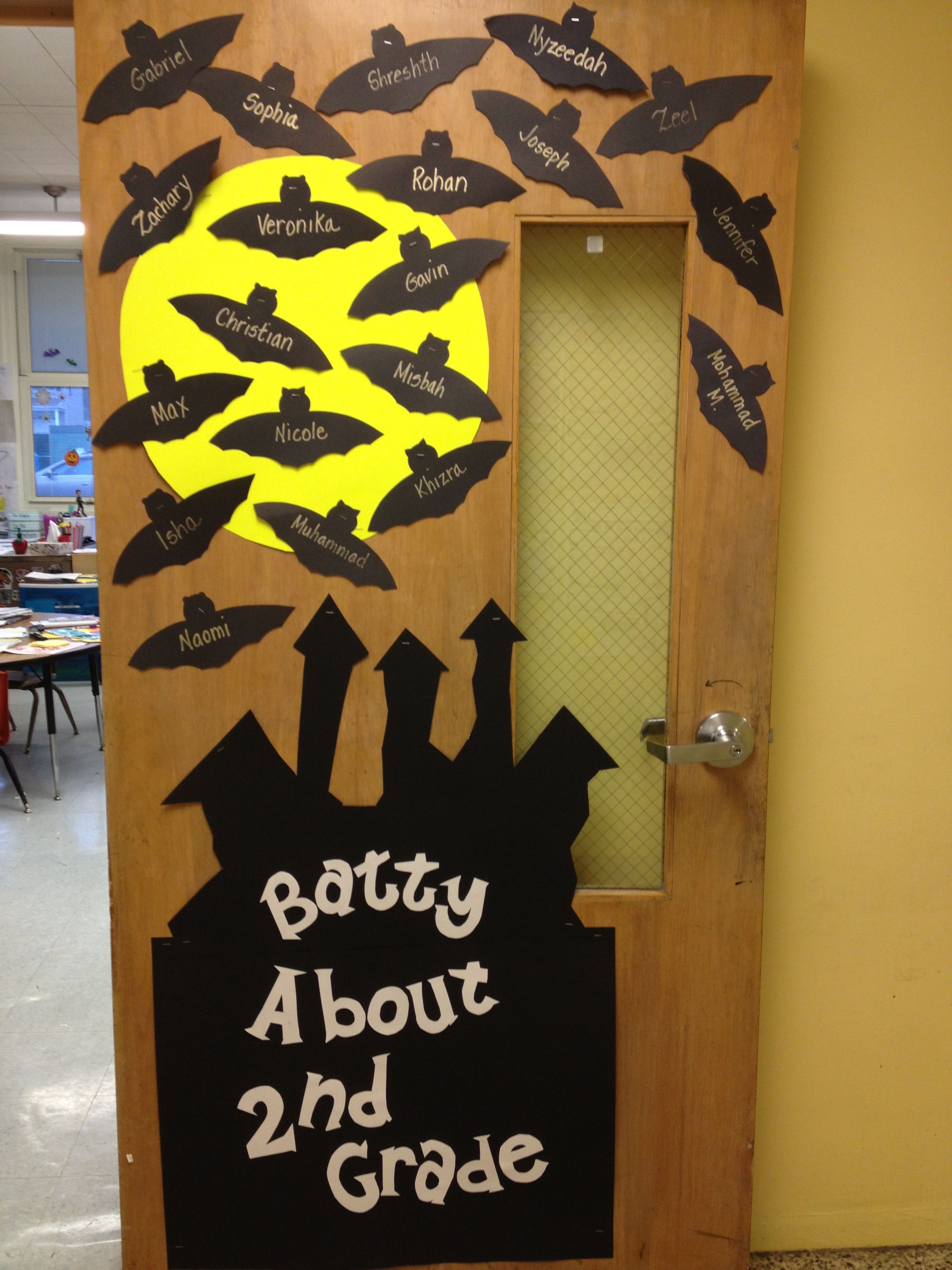 Decorating classroom doors for halloween - kobo building