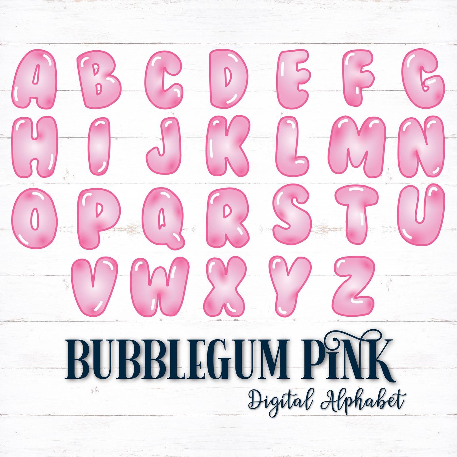 Printable Digital Alphabet Letters Bubble Letters Bubble | Etsy Bubble ...