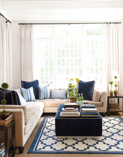 Inspiration: Homage to Blues and Neutrals | Beige living rooms, Comfy ...