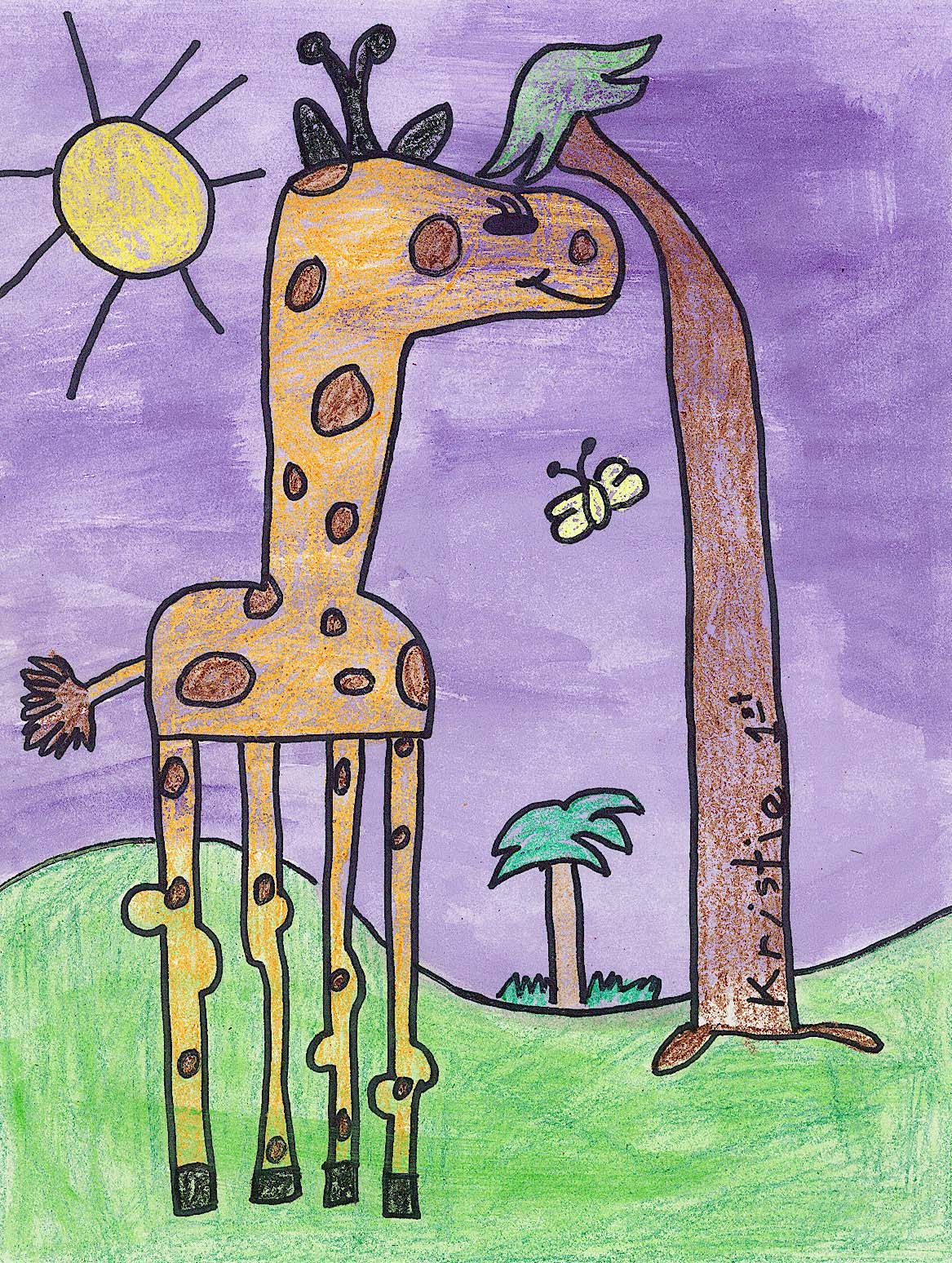 Giraffe | Kindergarten art, Elementary art, Square 1 art