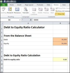 debt to equity ratio calculator double entry bookkeeping product cost statement