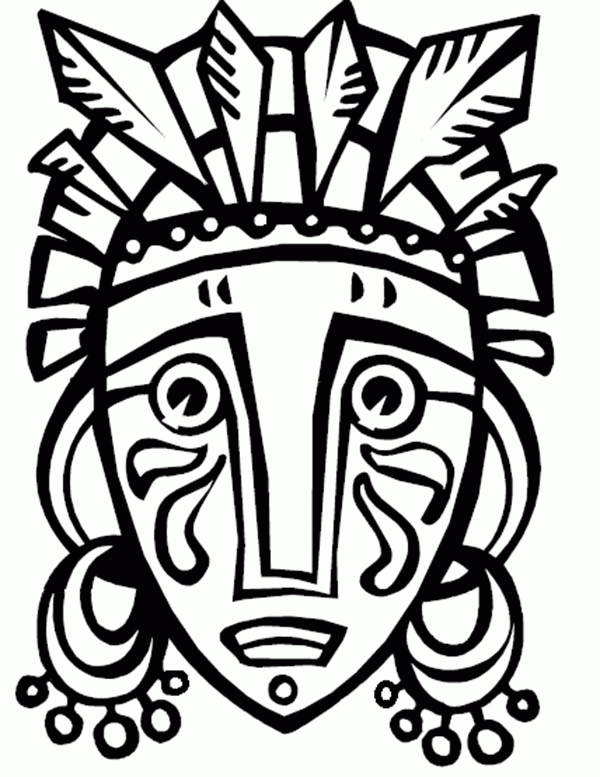 African Mask Coloring Pages