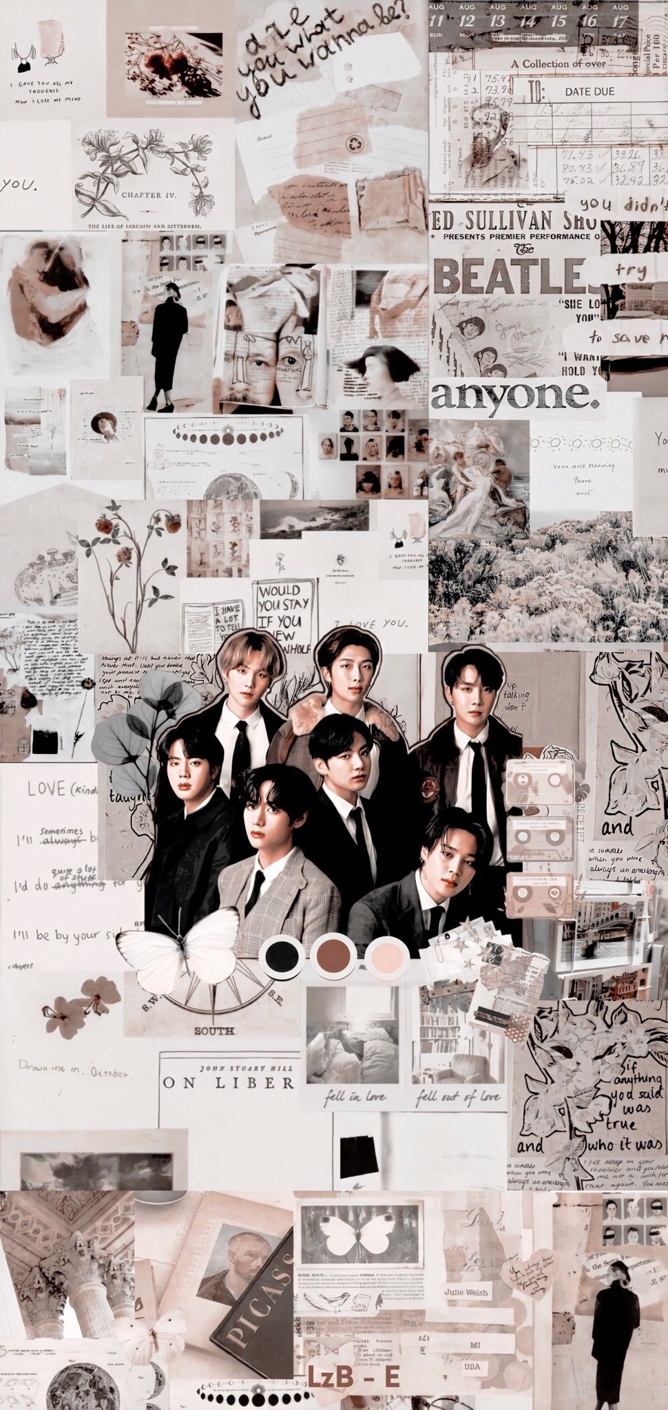 BTS Aesthetic Collage Wallpaper For Laptop