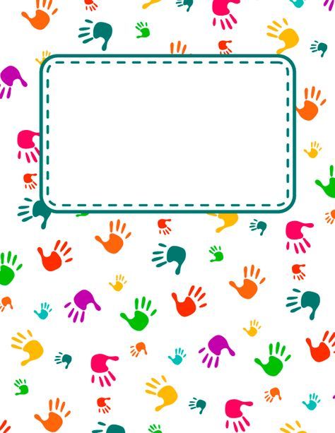 Free Printable Handprint Binder Cover Template Download The Cover In 