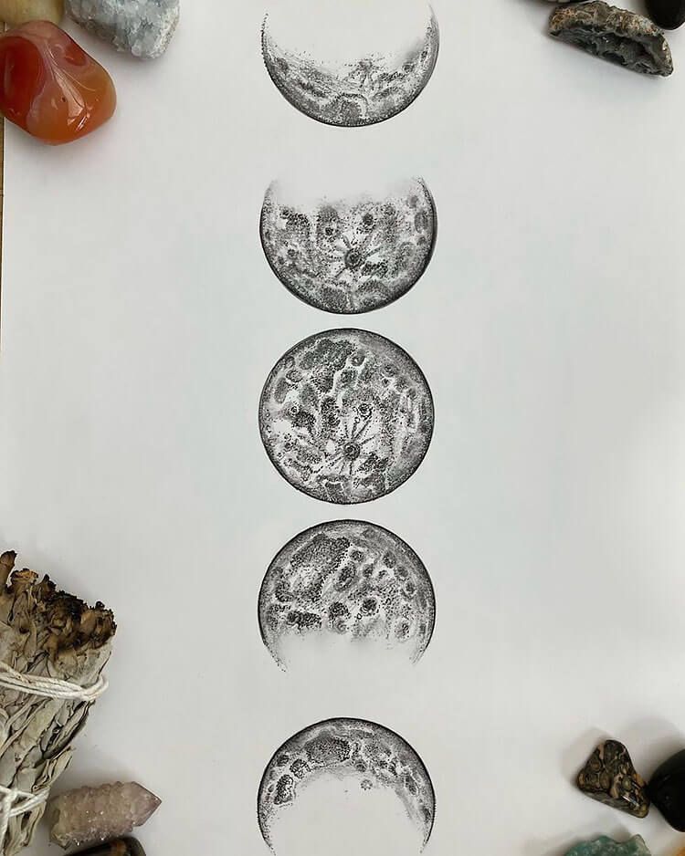 11 Moon Drawings Perfect for Art References - Beautiful Dawn Designs ...