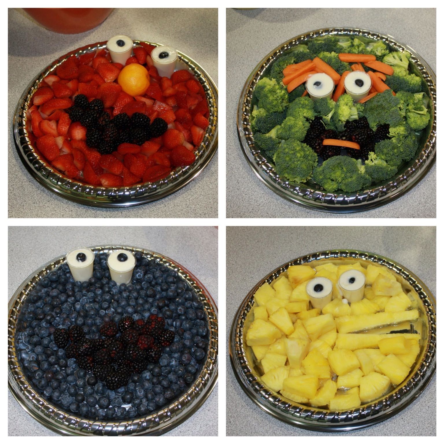 Sesame Street theme plates | Food, Veggies, Acai bowl