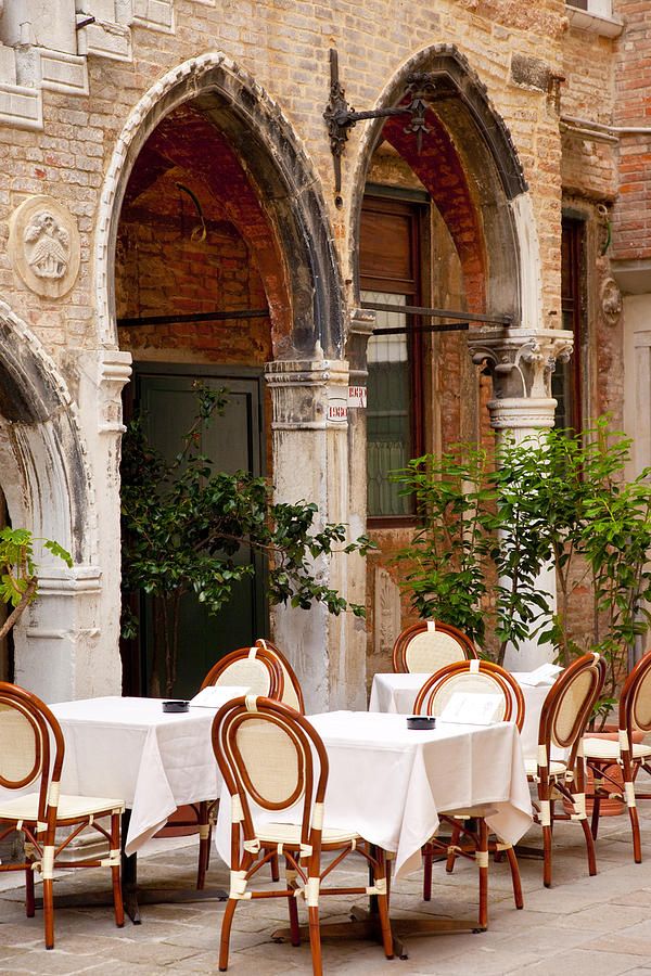 Dinner Tables In Venice by Brian Jannsen Outdoor  cafe  