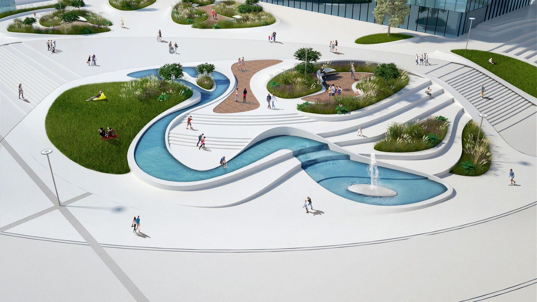 V-plaza. Urban development. 3deluxe | Urban landscape design, Plaza ...