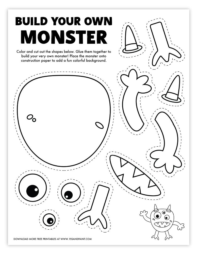 build your own monster free printable | Free printable crafts, Monster ...