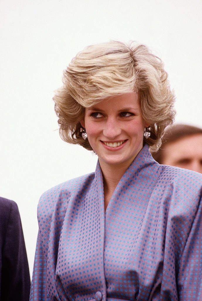 Diana Princess of Wales watches a display of Tornado jet fighters, at ...