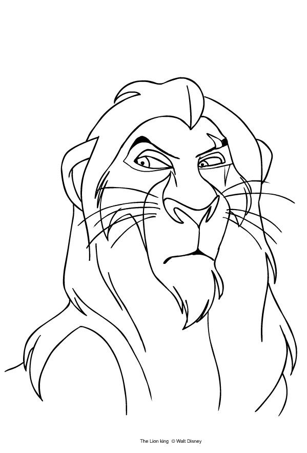 Scar Lion King Coloring Pages LorenaropFerrell