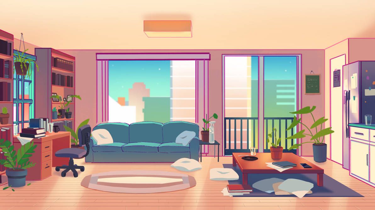 living room background for the chime animation by HJeojeo | Anime background,  Cartoon background, Living room background