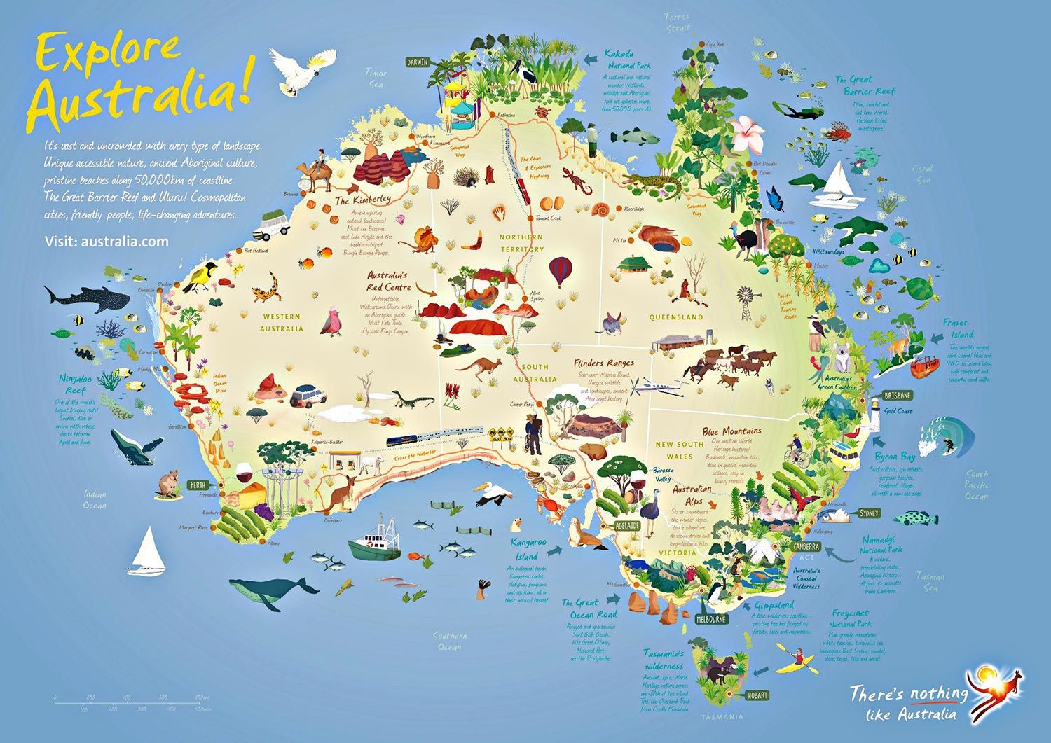 australie carte touristique