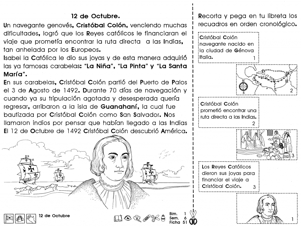 Ficha sobre el descubrimiento de América 12 de octubre