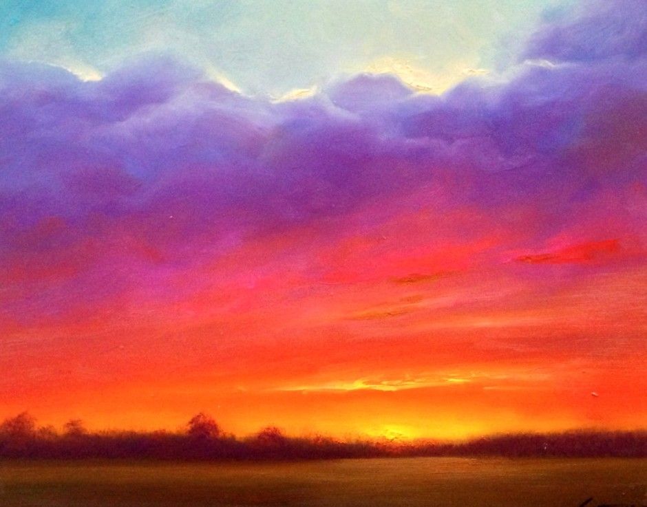 Delta Sunset Oil Painting | Sunset painting, Oil painting landscape ...