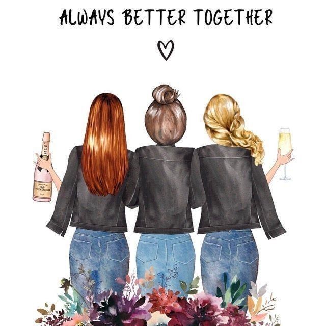 3 best friend forever | Best friend drawings, Friends sketch ...