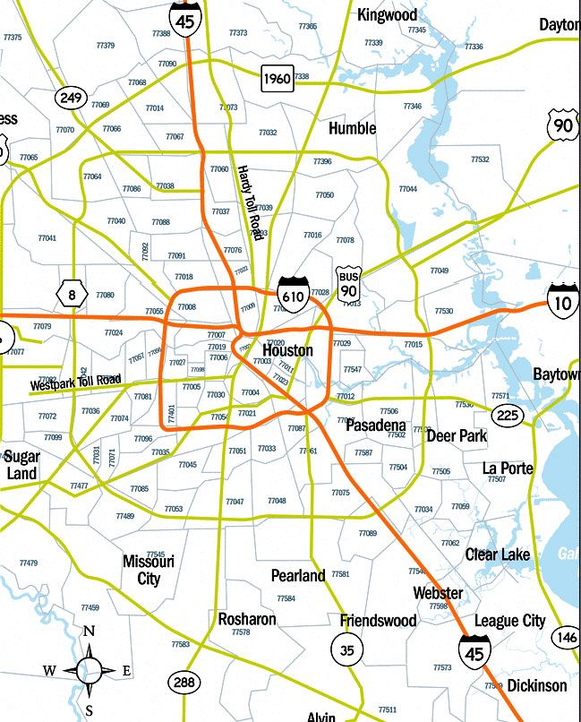 Houston Zip Codes Map Printable