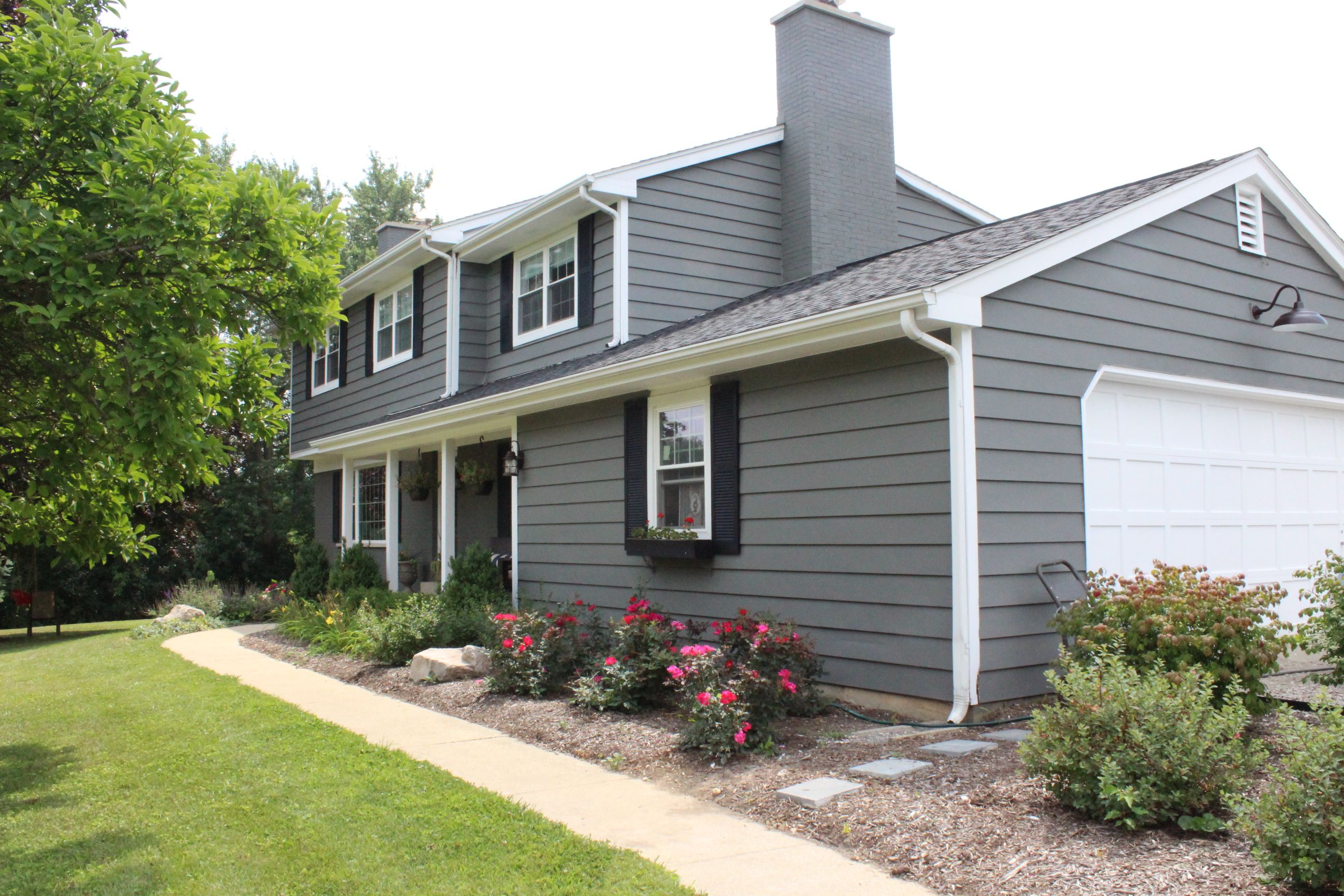 The Exterior Of Our House Is Now Gray Amherst Gray By Benjamin Moore