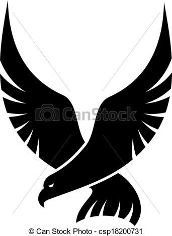 Vector Swooping Falcon Bird Stock Illustration Royalty