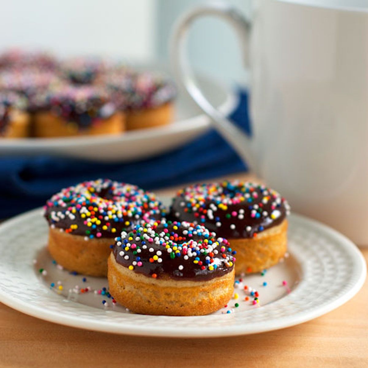 Chocolate Glazed Baked Mini Donuts - Pinch of Yum | Recipe ...