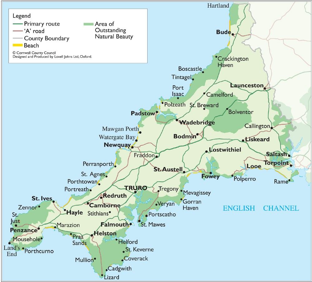 Cornwall Map Cornwall England Uk Mappery Cornwall Map Cornwall England Cornwall