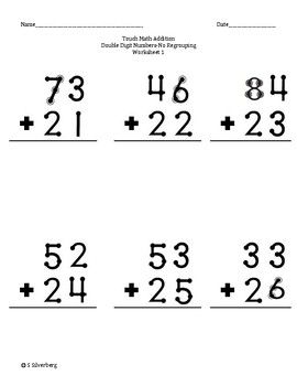 Touch Math Addition- Adding Double Digit Numbers No Regrouping | Touch ...