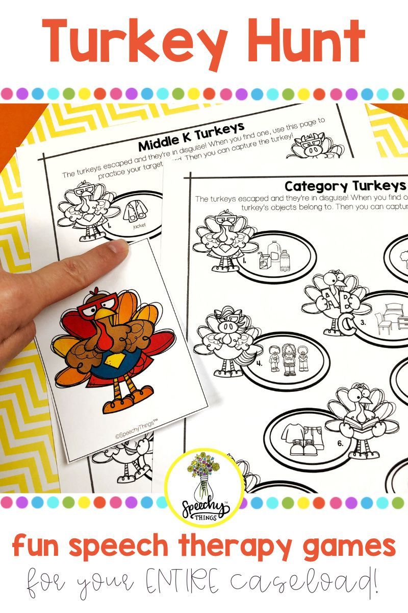 Thanksgiving Speech Therapy Game: Turkey Hunt