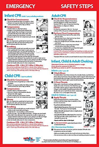 Infant, Child & Adult CPR & Choking First Aid - Safety Poster 12x18 ...