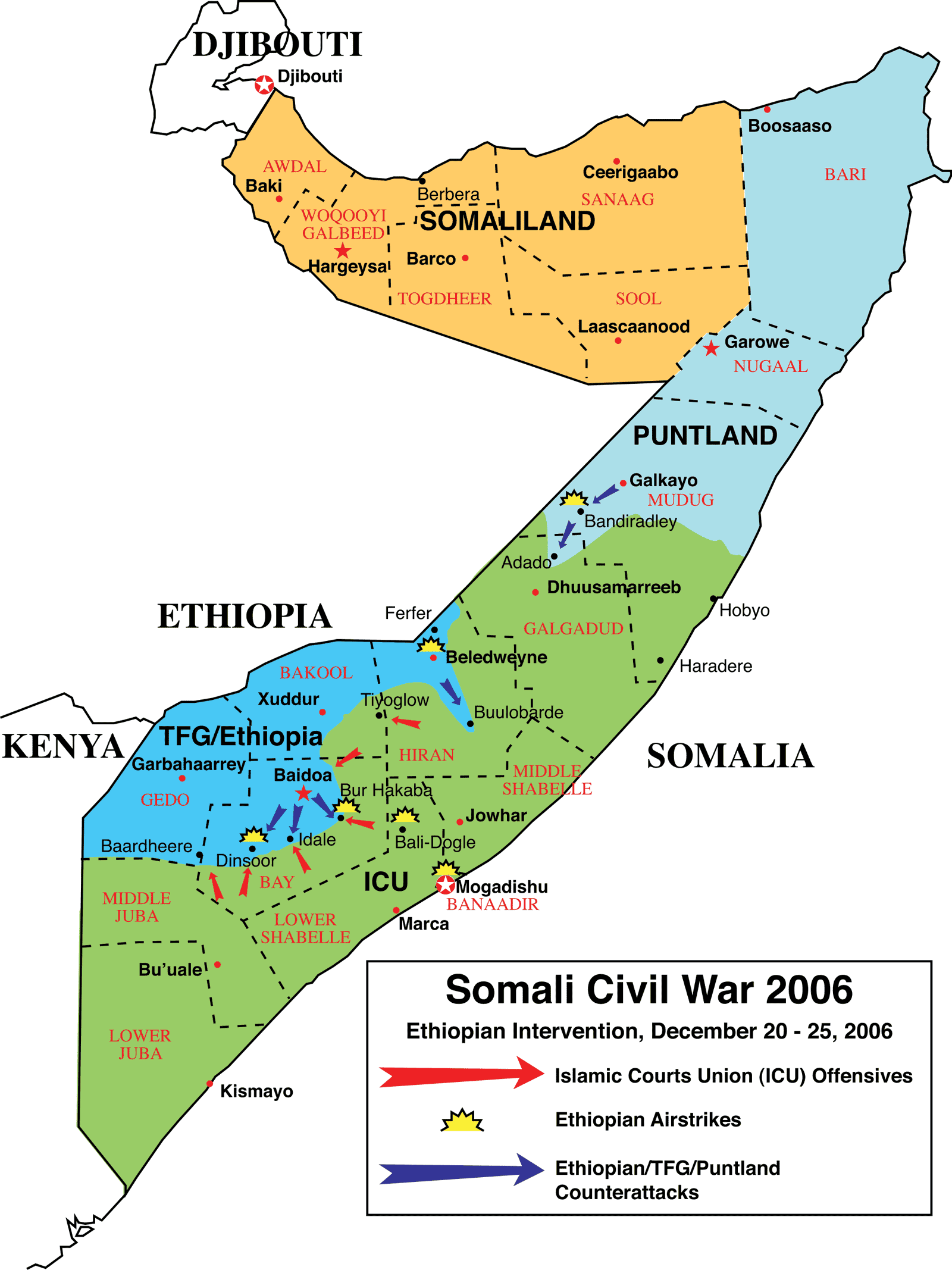 Somalia Civil War 2006 large map World Map Europe, Preschool Planning ...