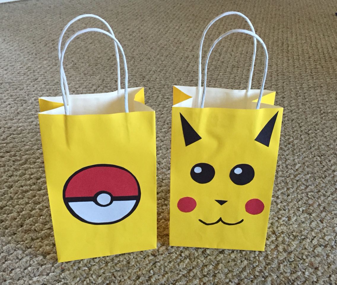 Pokemon Goody Bags: easy to make. Just cut out of construction paper ...