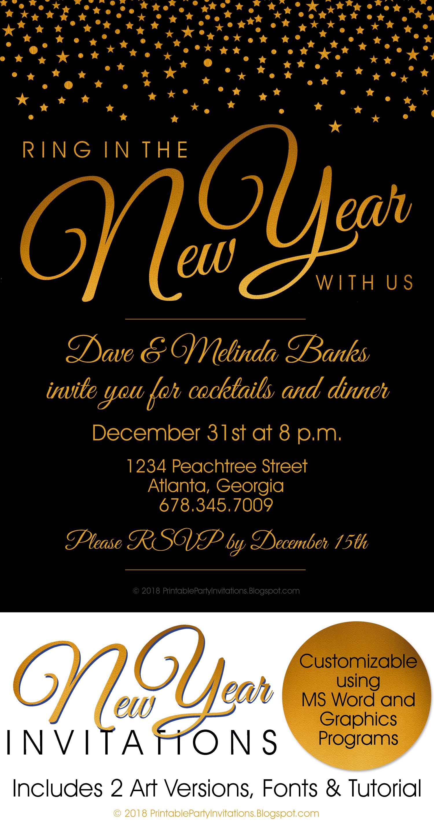 New Year Party Invitation Template