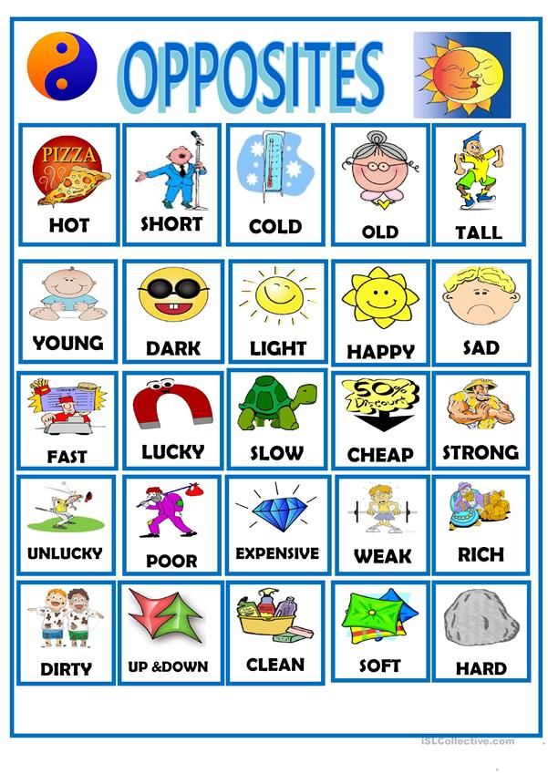 OPPOSITES | English worksheets for kindergarten, Elementary worksheets ...