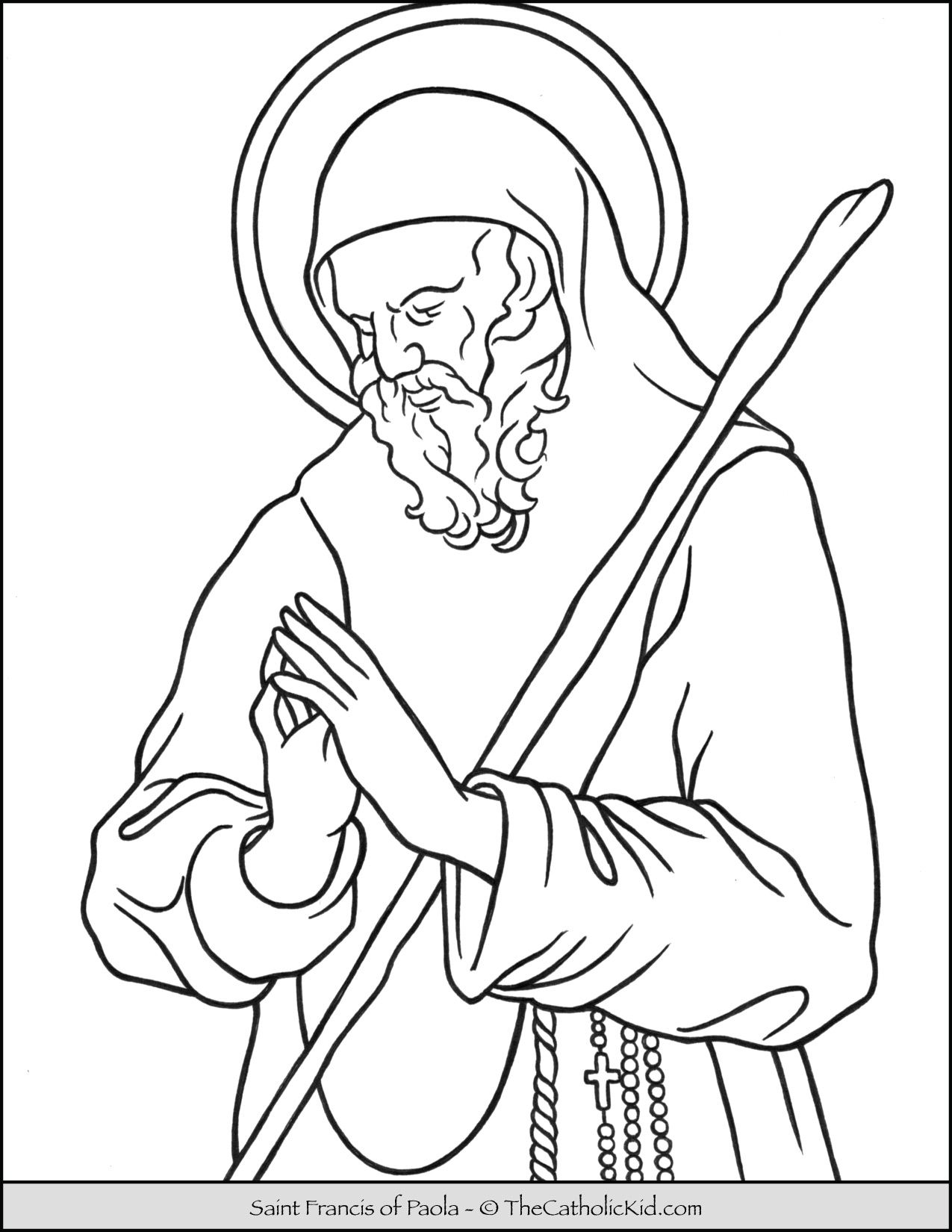 Saint Francis of Paola Coloring Page - TheCatholicKid.com | Coloring ...