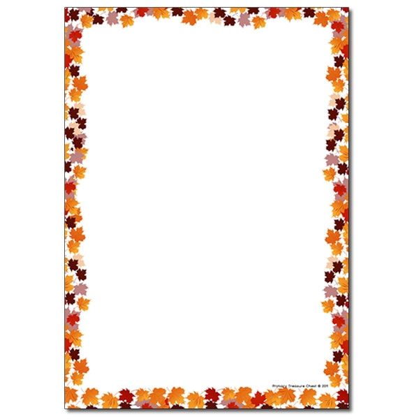 Autumn Leaves Page Border/Writing Frame (no lines) - Primary Treasure ...