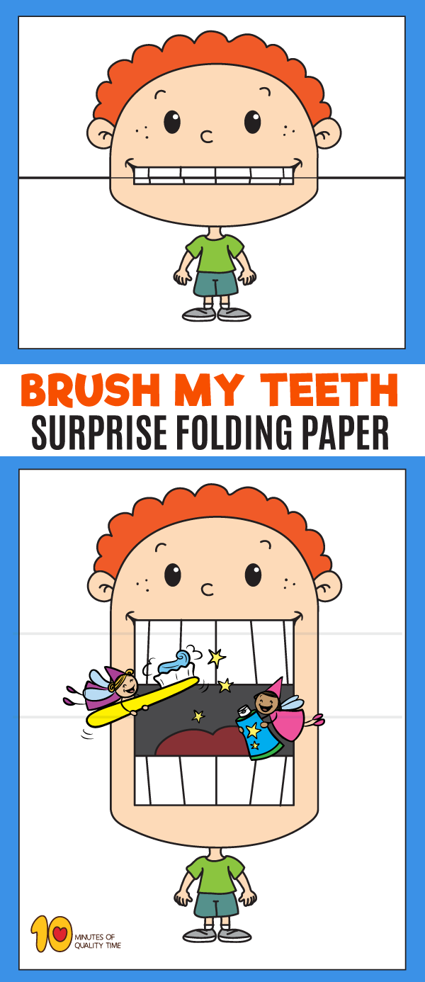 Brush My Teeth Surprise Folding Paper Teeth Craft For Preschool ...