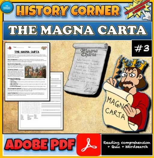 History Worksheet: The Magna Carta: Reading Comprehension | Questions ...