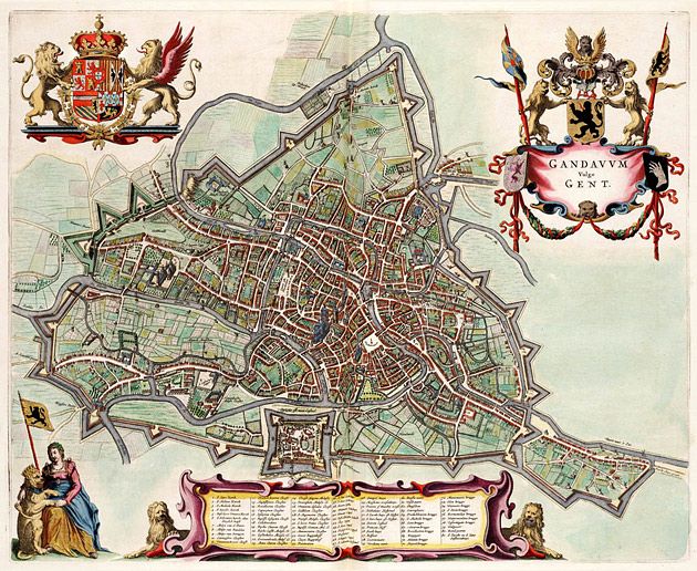 Gent 1649 Blaeu Belgium Map, Ghent Belgium, Old Maps, City Maps ...