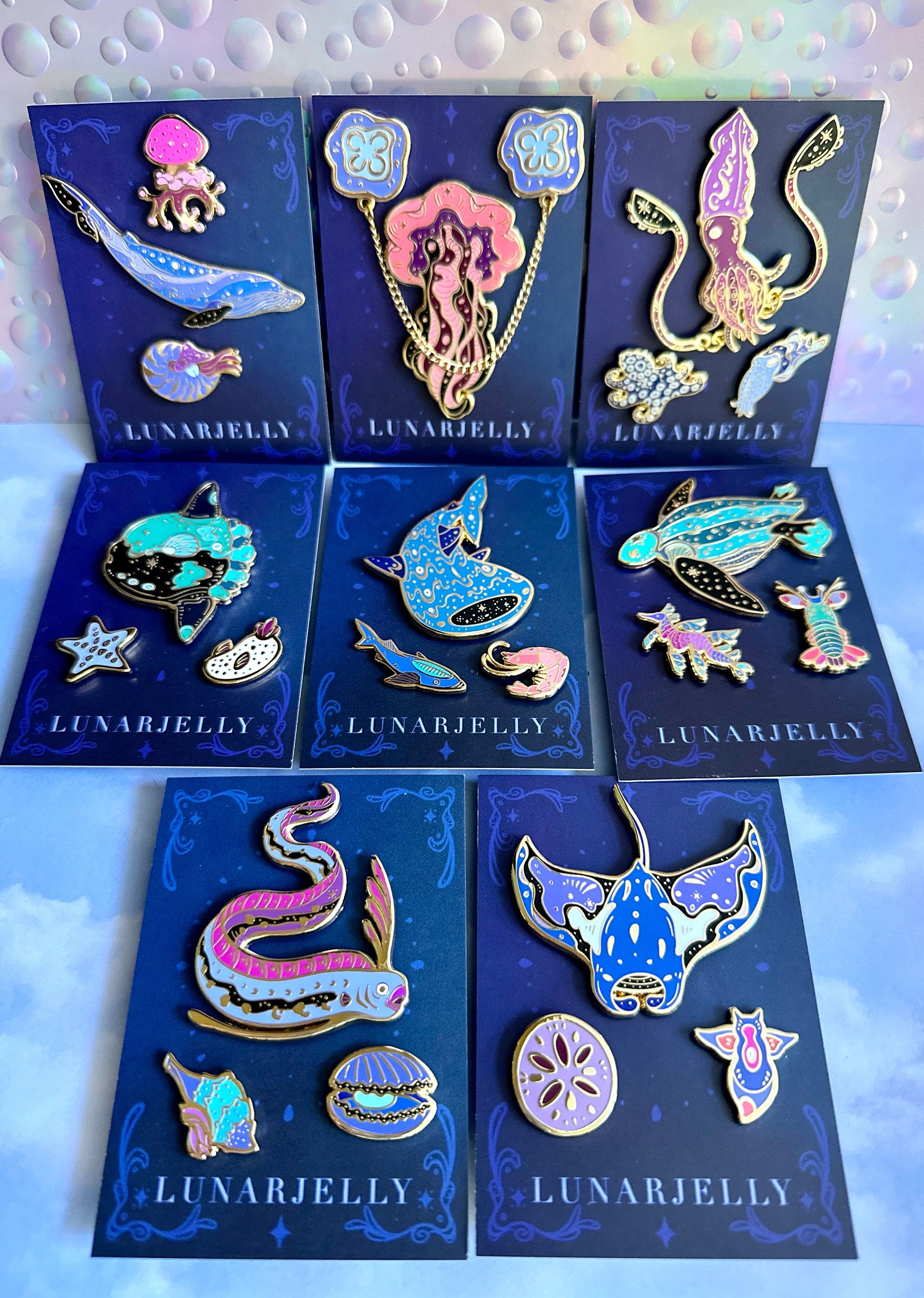 Lovely Leviathans Enamel Pin Set Giant Sea Creature Themed Pins - Etsy ...