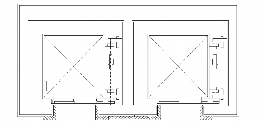 Elevator plan with double box view dwg file | How to plan, Autocad ...