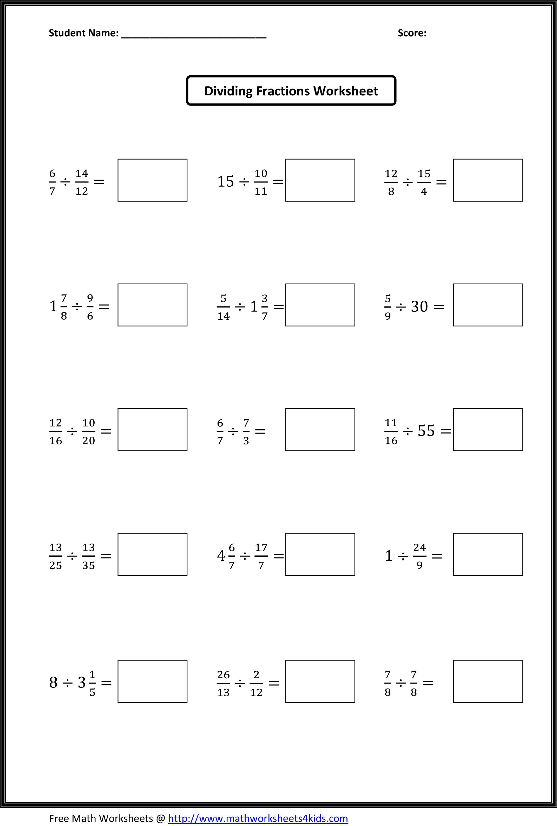 Adding And Dividing Fractions