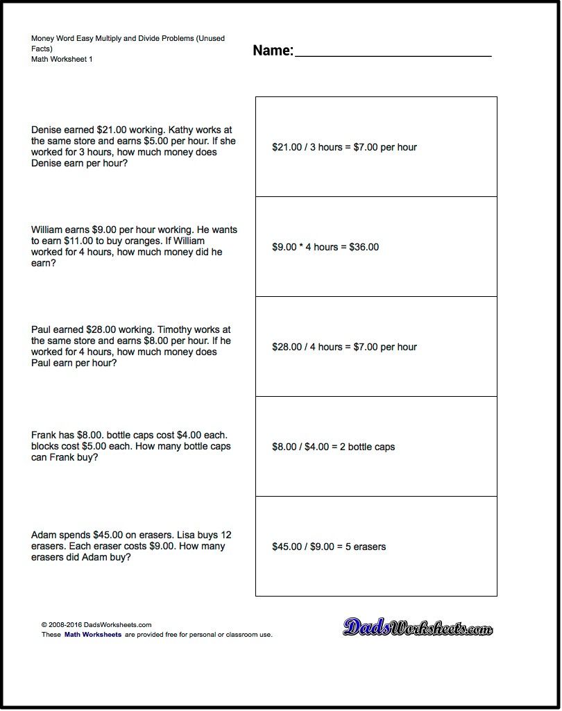 Long Division Word Problems 5th Grade