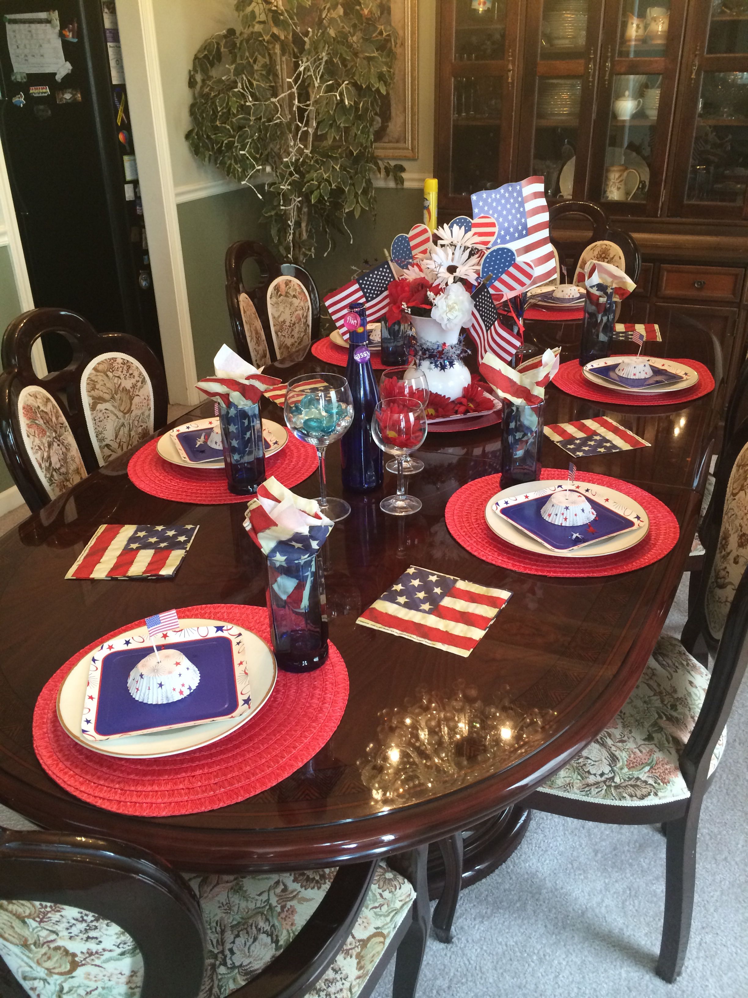 4th Of July Table decorations, Decor, Table settings