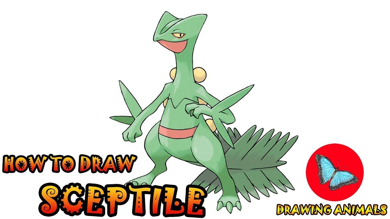 How to draw sceptile pokemon coloring and drawing for kids – Artofit