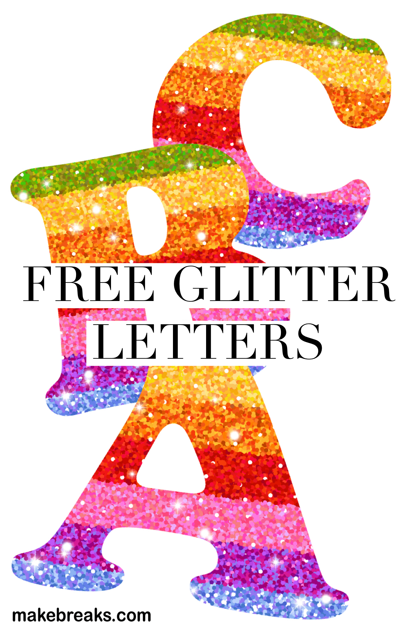 Free printable glitter letters :) for craft and classroom use. # ...