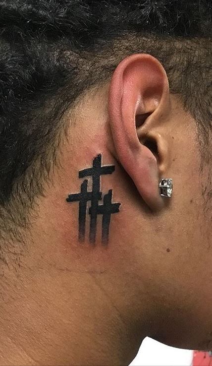 Screaming 4 Tattoos  Behind the ear cross tattoo  Facebook