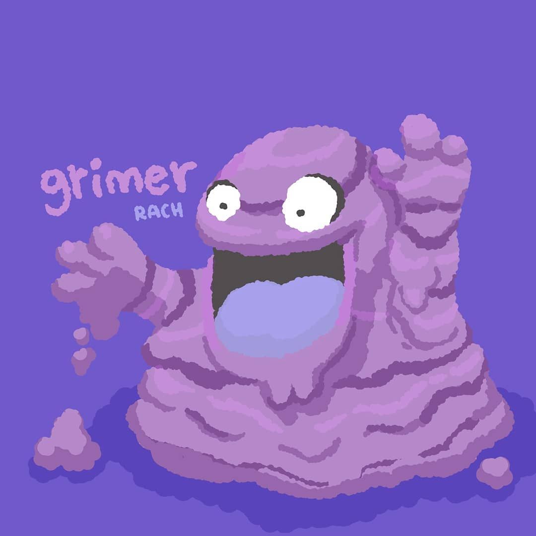 Gloopy Grimer, more playing with the lumpy brush. Gross but also cute ...