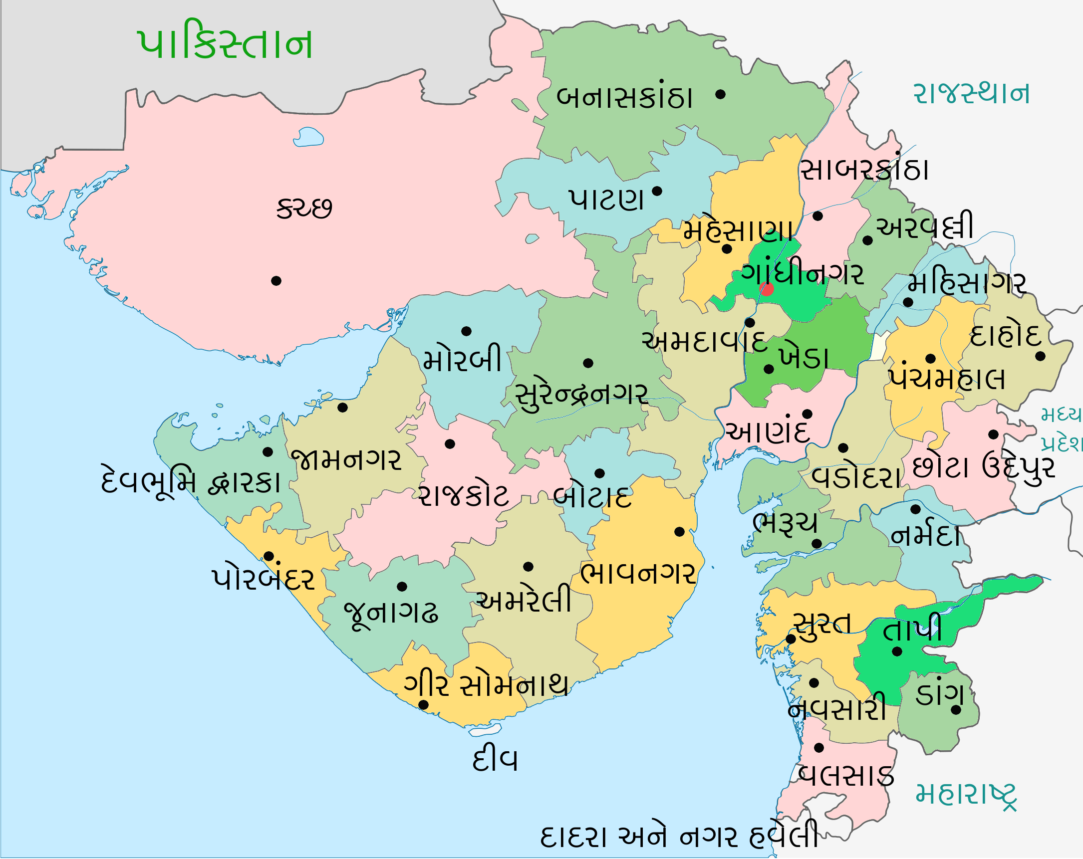 Political Map Of Gujarat