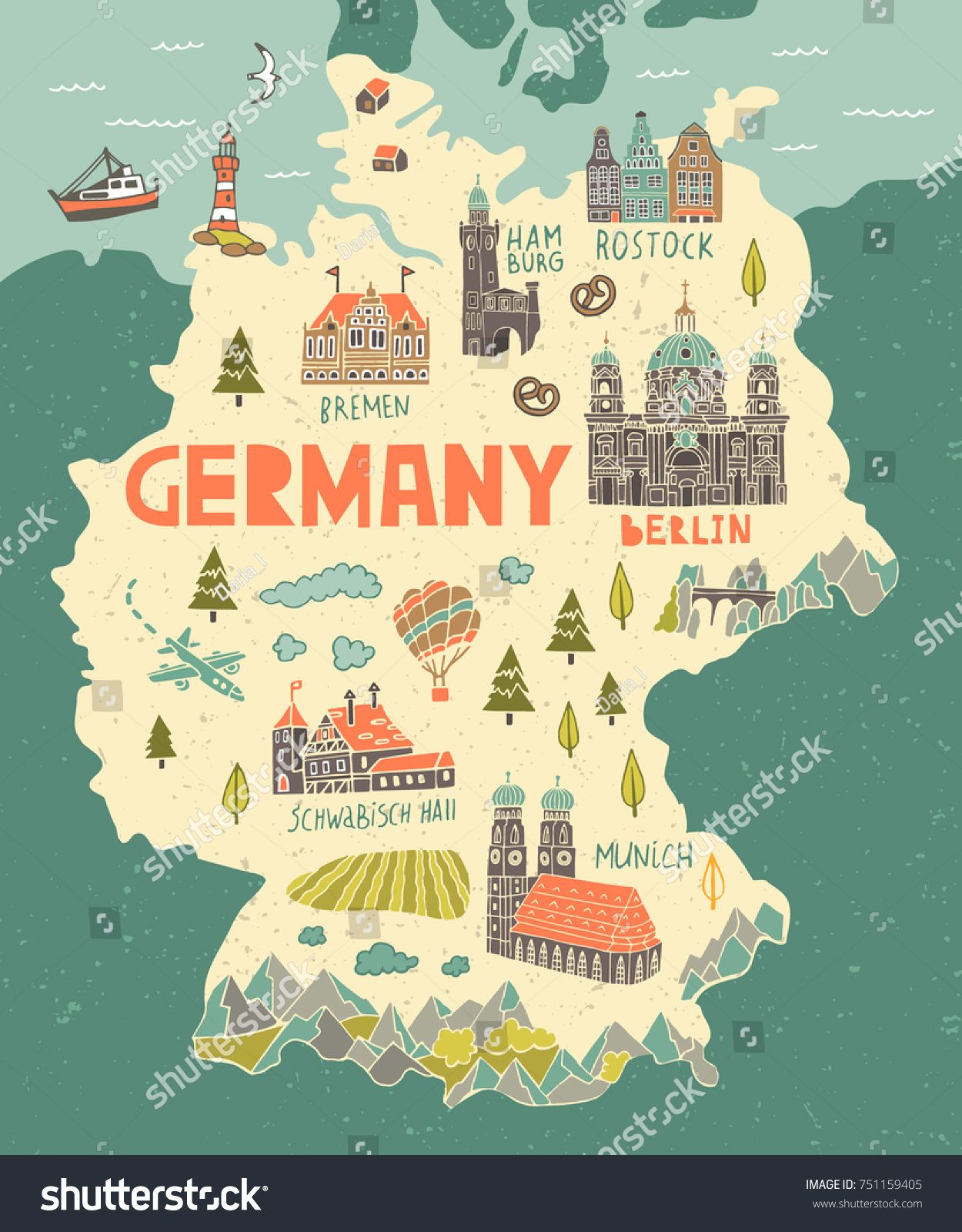 #map #illustration #travel #germany Travel Maps, Travel Book, Solo ...