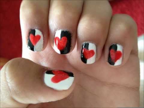 Queen Of Hearts Nails Google Search Heart Nail Designs Halloween Nail Art Heart Nails